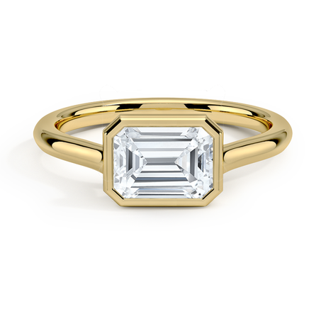 East-West Bezel Solitaire Ring