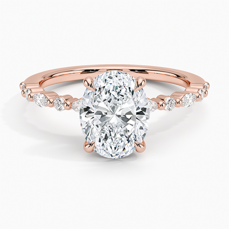 14K Rose Gold Delicate Versailles Diamond Ring
