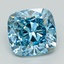 3.09 Ct. Fancy Vivid Blue Cushion Lab Grown Diamond
