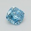 0.59 Ct. Fancy Vivid Blue Cushion Lab Grown Diamond