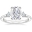 Platinum Floating Three Stone Diamond Ring, smalltop view