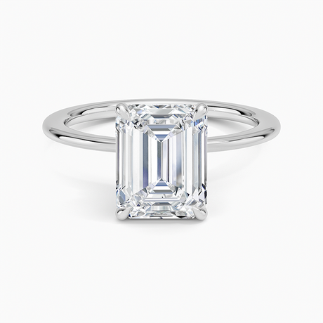 Platinum Petite Secret Halo Diamond Ring