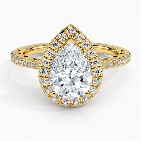 18K Yellow Gold Tacori Petite Crescent Bloom Diamond Ring