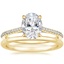 18K Yellow Gold Luxe Dawn Diamond Ring with Petite Comfort Fit Wedding Ring