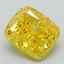 2.62 Ct. Fancy Vivid Yellow Cushion Lab Grown Diamond