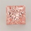 1.60 Ct. Fancy Vivid Orange Pink Princess Lab Grown Diamond