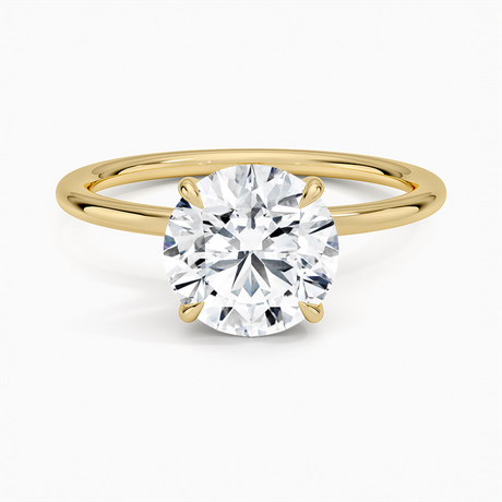 18K Yellow Gold Entwined Solitaire Ring