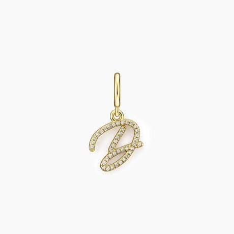 Cursive Diamond Initial Charm