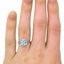 The Joannie Ring, smallzoomed in top view on a hand