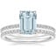 18KW Aquamarine Demi Diamond Ring with Luxe Ballad Diamond Ring, smalltop view