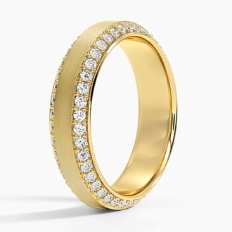 Beveled Edge Matte Eternity Lab Diamond 6mm Ring
