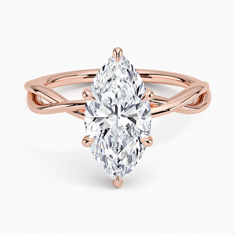 14K Rose Gold Alya Twist Solitaire Ring