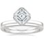18K White Gold Cielo Ring with Petite Comfort Fit Wedding Ring