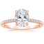 14K Rose Gold Viviana One-Quarter Coverage Diamond Ring, smalltop view