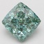 3.10 Ct. Fancy Vivid Bluish Green Cushion Lab Grown Diamond