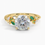 18K Yellow Gold Arden Diamond Ring with Lab Emerald Accents, smalltop view