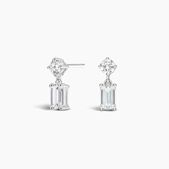 Diamond Drop Earrings in 18K White Gold