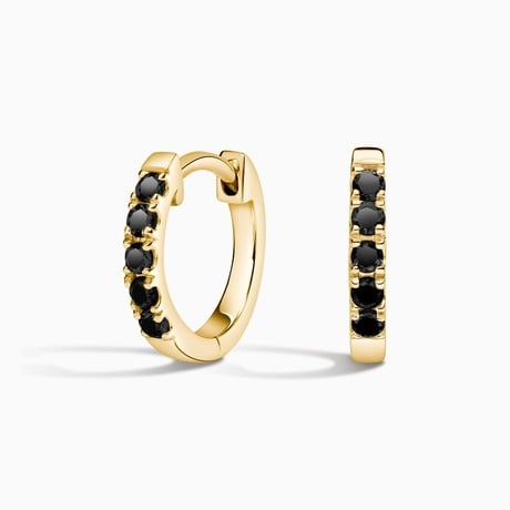 Soiree Black Diamond Huggie Earrings