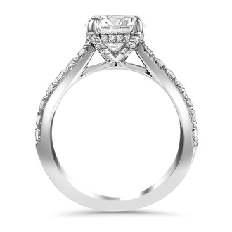 Custom Claw Prong Diamond Ring with Surprise Gallery