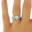 The Dauphine Ring, smalltop view on a hand