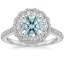 18K White Gold Rosa Halo Diamond Ring, smalltop view
