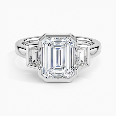 Platinum Seamless Trapezoid Three Stone Diamond Ring (1/2 ct. tw.)