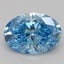 0.52 Ct. Fancy Vivid Blue Oval Lab Grown Diamond