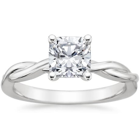18K White Gold Twisted Vine Ring with Petite Twisted Vine Diamond Ring (1/8 ct. tw.)
