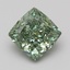 5.11 Ct. Fancy Vivid Green Cushion Lab Grown Diamond