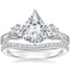 18K White Gold Three Stone Hudson Diamond Ring (1/3 ct. tw.) with Curved Diamond Ring (1/6 ct. tw.)