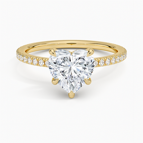 18K Yellow Gold Viviana Three-Quarter Coverage Diamond Ring