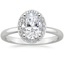 18K White Gold Fancy Halo Diamond Ring (1/6 ct. tw.), smalltop view