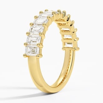 Half Eternity Emerald Cut Diamond Wedding Band