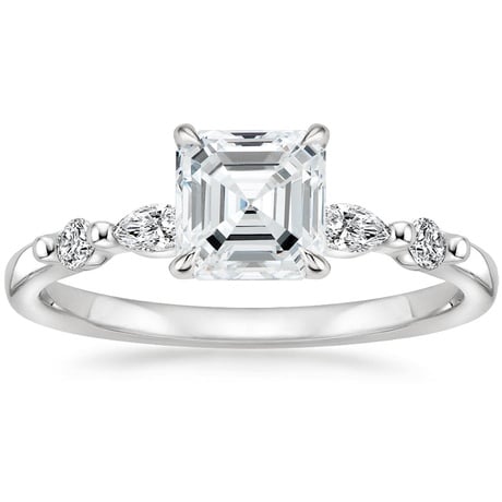 18K White Gold Petite Versailles Diamond Bridal Set (3/8 ct. tw.)