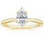 18K Yellow Gold Freesia 2mm Solitaire Ring, smalltop view