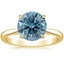 14K Yellow Gold Dawn 1.5mm Diamond Ring, smalltop view