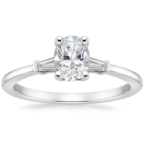 18K White Gold Tapered Baguette Diamond Bridal Set