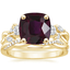 18K Yellow Gold Three Stone Willow Diamond Ring (1/3 ct. tw.) with Petite Twisted Vine Diamond Ring (1/8 ct. tw.)