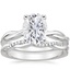 PT Moissanite Twisted Vine Ring with Petite Twisted Vine Diamond Ring (1/8 ct. tw.), smalltop view