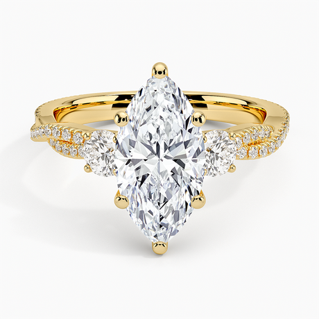 Luxe Three Stone Petite Twisted Vine Diamond Ring