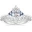 18K White Gold Indigo Melody Diamond Ring with Tapered Milan Diamond Ring