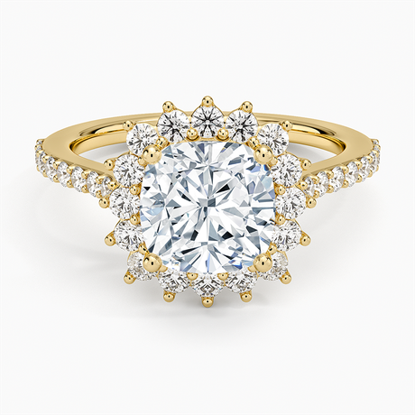 Luxe Sunburst Halo Diamond Ring - Brilliant Earth