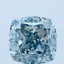 3.08 Ct. Fancy Intense Blue Green Cushion Lab Grown Diamond