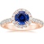14K Rose Gold Sienna Halo Three-Quarter Coverage Diamond Ring (3/4 ct. tw.), smalltop view