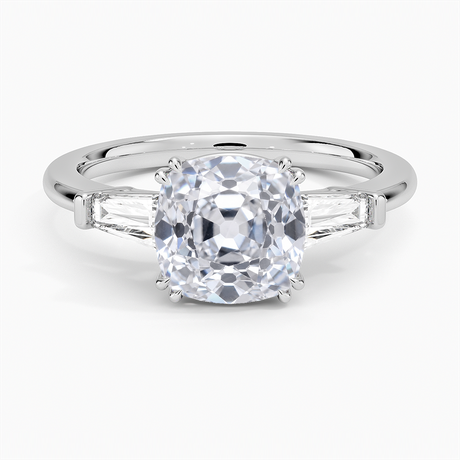 Double Prong Three Stone Diamond Ring