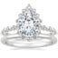 18K White Gold Marseille Halo Diamond Ring (1/2 ct. tw.) with Petite Comfort Fit Wedding Ring