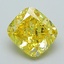 1.44 Ct. Fancy Vivid Yellow Cushion Lab Grown Diamond