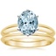 18KY Aquamarine Six-Prong Classic Bridal Set, smalltop view
