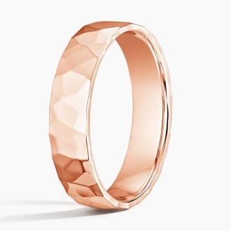 Hammered Quattro 5mm Ring in 14K Rose Gold