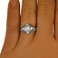The Dulcina Ring, smallzoomed in top view on a hand